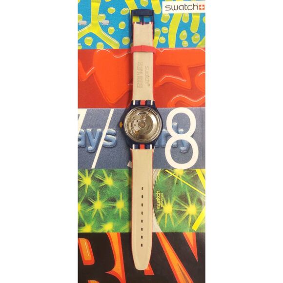 Swatch watch TIME & STRIPES SAN105 1994 Automatic Swiss Made Quartz Unisex - Picture 7 of 9